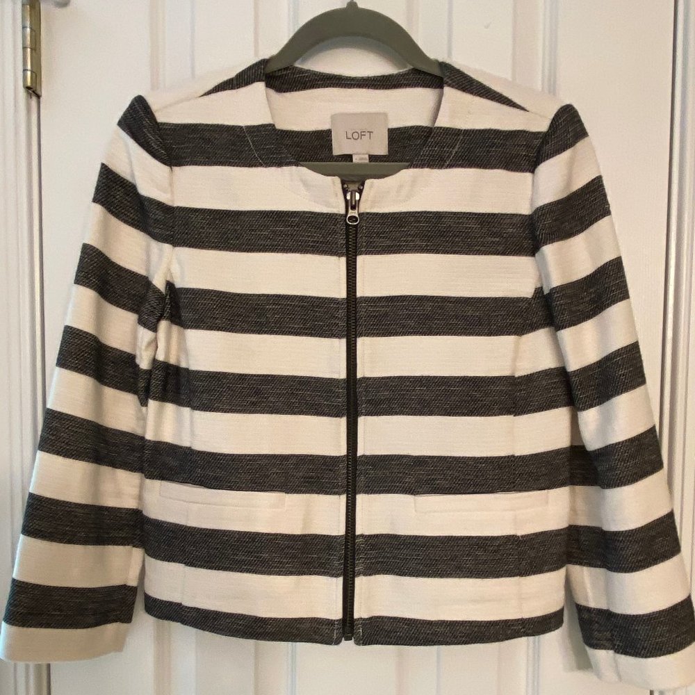 Loft Black and White cropped blazer